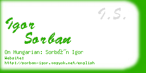 igor sorban business card